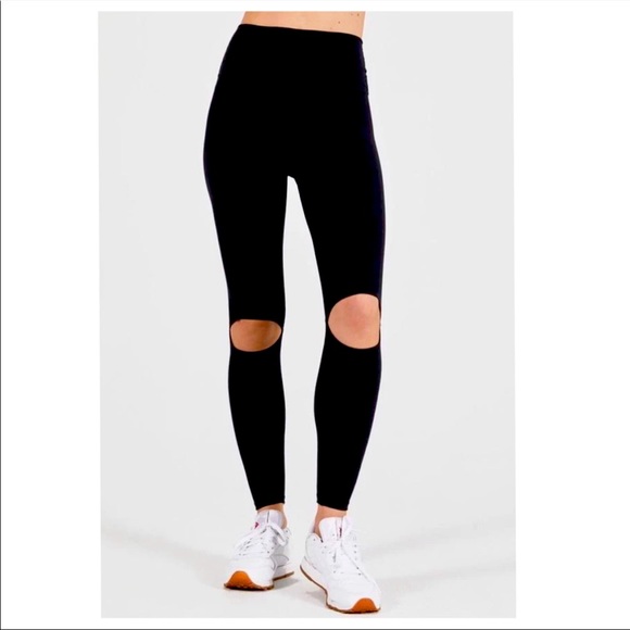 Joah Brown Split Knee Leggings - Picture 1 of 9